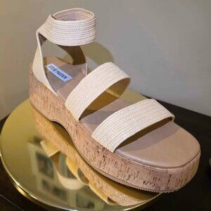 NEW Steve Madden Cork Ankle Strap Platform Sandals